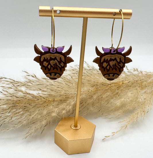 Highland Cow Hoops With Bow