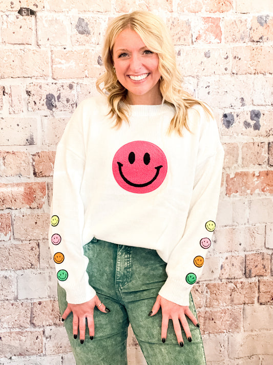 Smiley Patch Sweater